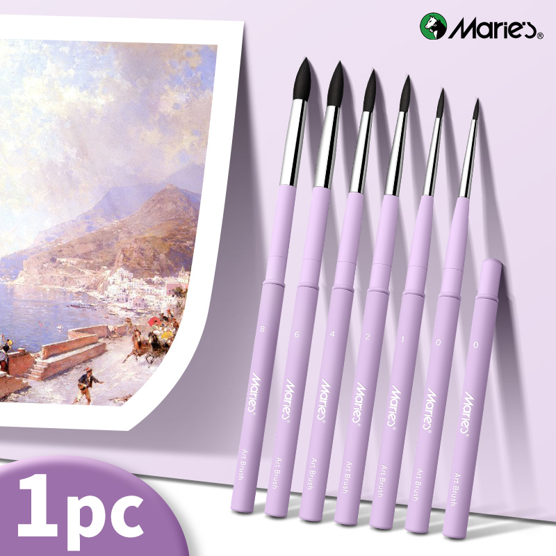 Gouache Paint Set - Marie's 1-teiliger Reise-Aquarellpinsel, Lila, professionelle Künstlerqualität,