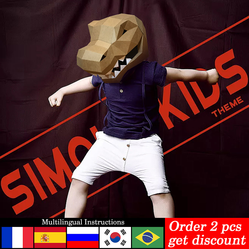Art Craft Cardboard - Tyrannosaurus Rex Tier Maske Papier Modell,