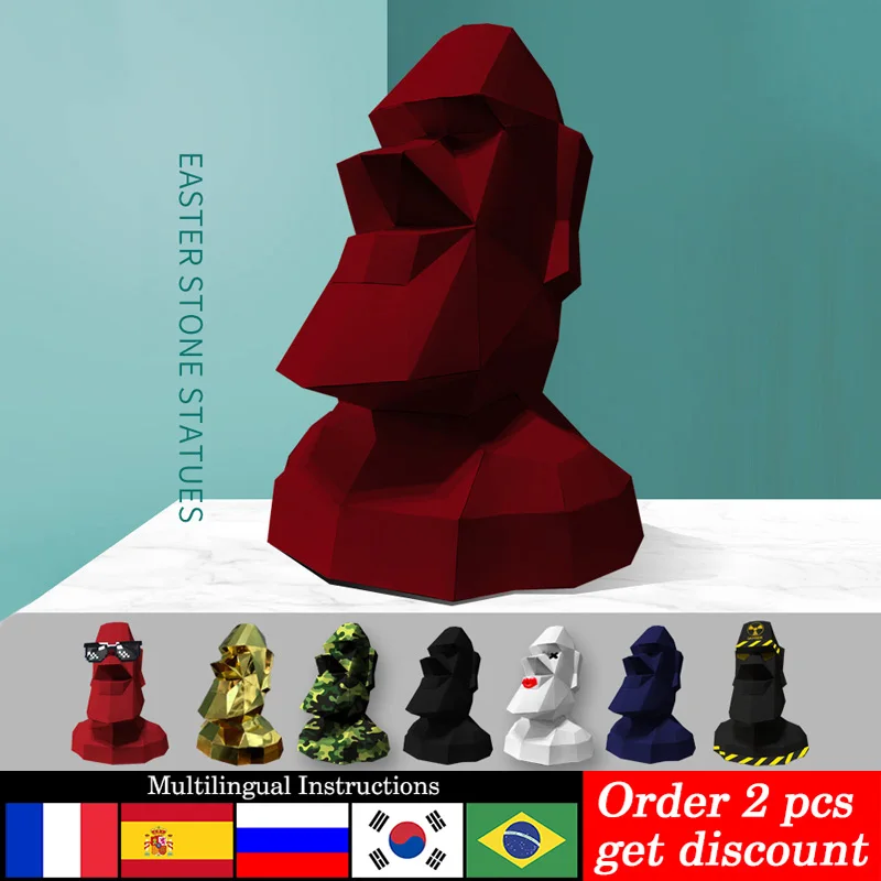 Großes Osterinsel-Moai-Dekor f – Art Craft Cardboard Bewertung und Preis